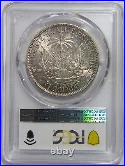 Haiti 1895 1 Gourde République D'haïti An92 Pcgs Graded Au58 Pq World Coin
