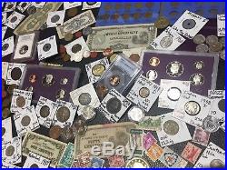 Huge Lot 350+USA&World Coins/Stamps/Currency1893Silver proofPCGSBuffaloHalf
