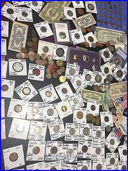 Huge Lot 350+USA&World Coins/Stamps/Currency1893Silver proofPCGSBuffaloHalf