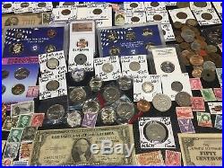 Huge Lot 400+ USA&World Coin/Stamp1893/SilverProof/Mercury/Buffalo/MS66RD/BUST