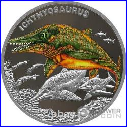 ICHTHYOSAURUS Prehistoric World 1 Oz Silver Coin 1$ Niue 2024