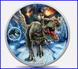 JURASSIC World Dominion Ice Age Edition Silver Coin 50c Fiji 2022