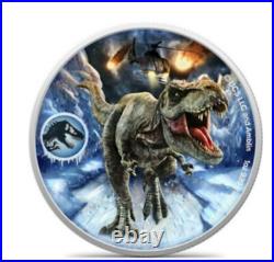 JURASSIC World Dominion Ice Age Edition Silver Coin 50c Fiji 2022