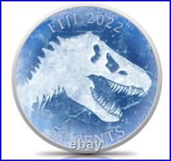 JURASSIC World Dominion Ice Age Edition Silver Coin 50c Fiji 2022