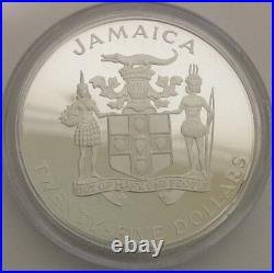Jamaica 1982 World Soccer 4.04oz 25 Dollars Silver Coin, Proof