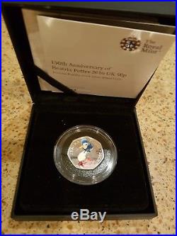 Jemima Puddleduck Silver Proof 50p coin Beatrix Potter World Black Box Ltd Ed