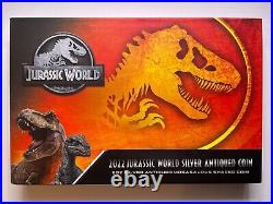 Jurassic World Mosasaurus Antiqued 2022 2oz 999 Fine Silver Coin withCOA & Box #42