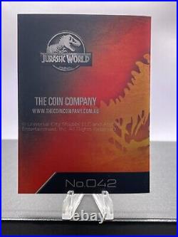 Jurassic World Mosasaurus Antiqued 2022 2oz 999 Fine Silver Coin withCOA & Box #42