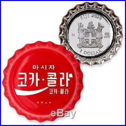 KOREA COCA-COLA BOTTLE CAP GLOBAL EDITION 2020 6 Gram $1 Pure Silver Coin FIJI