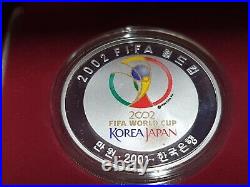 KOREA JAPAN 2002 FIFA World cup 4 Silver PROOF, PP Coins set WithBOX+COA