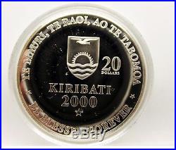 Kiribati 2000 World's 1st Millennium 3 Proof Coin Set With Wood Box Free Shipping
