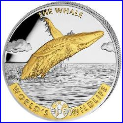 Kongo 20 Francs 2020 Der Wal World´s Wildlife (2.) teilveredelt 1 Oz Silber ST