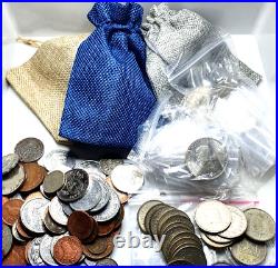 LARGE COIN GRAB BAG World Bulk SILVER and OLD Coins Fun Collector Gift