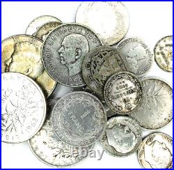 LARGE MIX BULK Lot of 25 Random World SILVER Coins SURPRISE Collector Gift