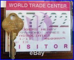LOT Authentic World Trade Center Key + Visitor Pass + WTC Photo + Biz Card NYC