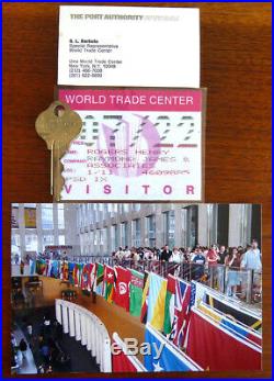 LOT Authentic World Trade Center Key + Visitor Pass + WTC Photo + Biz Card NYC