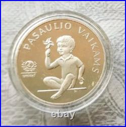 Lithuania 5 litai/litas 1998 UNICEF CHILDREN OF THE WORLD PROOF Silver coin RARE