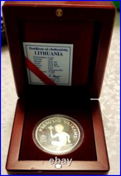 Lithuania 5 litai/litas 1998 UNICEF CHILDREN OF THE WORLD PROOF Silver coin RARE
