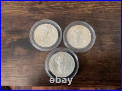 Lot (3)1974 Atlas World On Shoulder Vintage Rare Coin 1 Troy Oz. 999 Fine Silver Lot (3)1974 Atlas World On Shoulder Vintage Rare Coin 1 Troy Oz. 999 Fine Silver