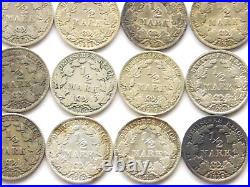 Lot GERMAN EMPIRE Half 25x 1/2 MARK 1905 1919 Silver WW1 NICE Old Coin History