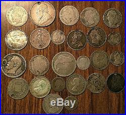Lot Of 25 Silver World Coins