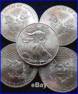 Lot Of 5 2013 Silver American Eagles The Worlds Most Beloved Coin