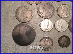 Lot of 15 Coin 55.21 Gram All Silver WW1 WW2 Great Britain Canada 1858 France Lot of 15 Coin 55.21 Gram All Silver WW1 WW2 Great Britain Canada 1858 France