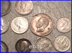 Lot of 15 Coin 55.21 Gram All Silver WW1 WW2 Great Britain Canada 1858 France Lot of 15 Coin 55.21 Gram All Silver WW1 WW2 Great Britain Canada 1858 France