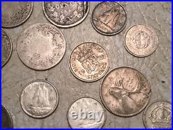 Lot of 15 Coin 55.21 Gram All Silver WW1 WW2 Great Britain Canada 1858 France Lot of 15 Coin 55.21 Gram All Silver WW1 WW2 Great Britain Canada 1858 France