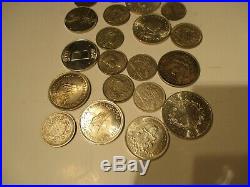 Lot of 20 Large Foreign World SILVER Coins-12.8 Ounces -High Grade