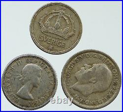 Lot of 3 Silver WORLD COINS Authentic Collection Vintage Group DEAL GIFT i115432