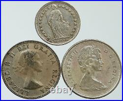 Lot of 3 Silver WORLD COINS Authentic Collection Vintage Group DEAL GIFT i115438
