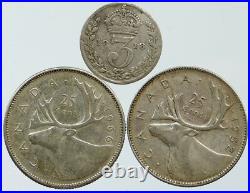 Lot of 3 Silver WORLD COINS Authentic Collection Vintage Group DEAL GIFT i115439