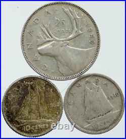 Lot of 3 Silver WORLD COINS Authentic Collection Vintage Group DEAL GIFT i115444