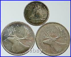 Lot of 3 Silver WORLD COINS Authentic Collection Vintage Group DEAL GIFT i115450