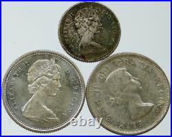 Lot of 3 Silver WORLD COINS Authentic Collection Vintage Group DEAL GIFT i115450