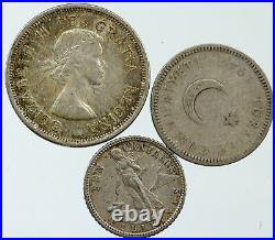 Lot of 3 Silver WORLD COINS Authentic Collection Vintage Group DEAL GIFT i115468