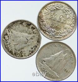 Lot of 3 Silver WORLD COINS Authentic Collection Vintage Group DEAL GIFT i115714