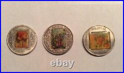 Lot of 3 VNTG Silver Colorazed Reverse Coins Medal Token State of Israel Rare
