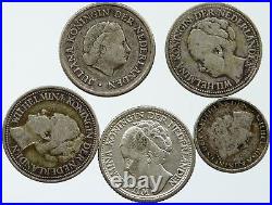 Lot of 5 Silver WORLD COINS Authentic Collection Vintage Group DEAL GIFT i115398