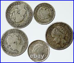 Lot of 5 Silver WORLD COINS Authentic Collection Vintage Group DEAL GIFT i115399