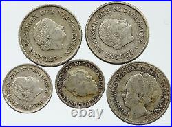Lot of 5 Silver WORLD COINS Authentic Collection Vintage Group DEAL GIFT i115401