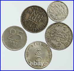 Lot of 5 Silver WORLD COINS Authentic Collection Vintage Group DEAL GIFT i115408