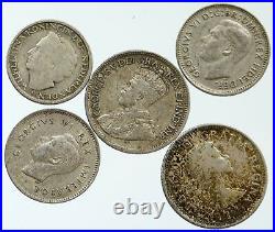 Lot of 5 Silver WORLD COINS Authentic Collection Vintage Group DEAL GIFT i115486