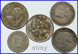 Lot of 5 Silver WORLD COINS Authentic Collection Vintage Group DEAL GIFT i115490 Lot of 5 Silver WORLD COINS Authentic Collection Vintage Group DEAL GIFT i115490