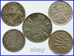 Lot of 5 Silver WORLD COINS Authentic Collection Vintage Group DEAL GIFT i115494