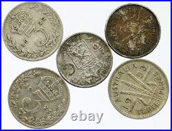 Lot of 5 Silver WORLD COINS Authentic Collection Vintage Group DEAL GIFT i115497