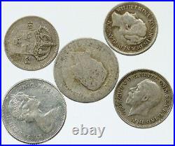 Lot of 5 Silver WORLD COINS Authentic Collection Vintage Group DEAL GIFT i115501