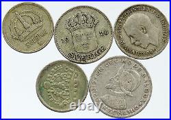 Lot of 5 Silver WORLD COINS Authentic Collection Vintage Group DEAL GIFT i115633
