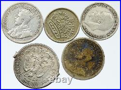Lot of 5 Silver WORLD COINS Authentic Collection Vintage Group DEAL GIFT i115634